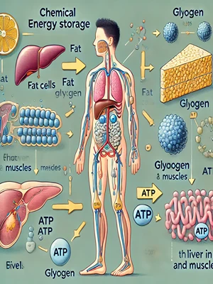 ما هي المخازن الكيميائية للطاقة في الجسم